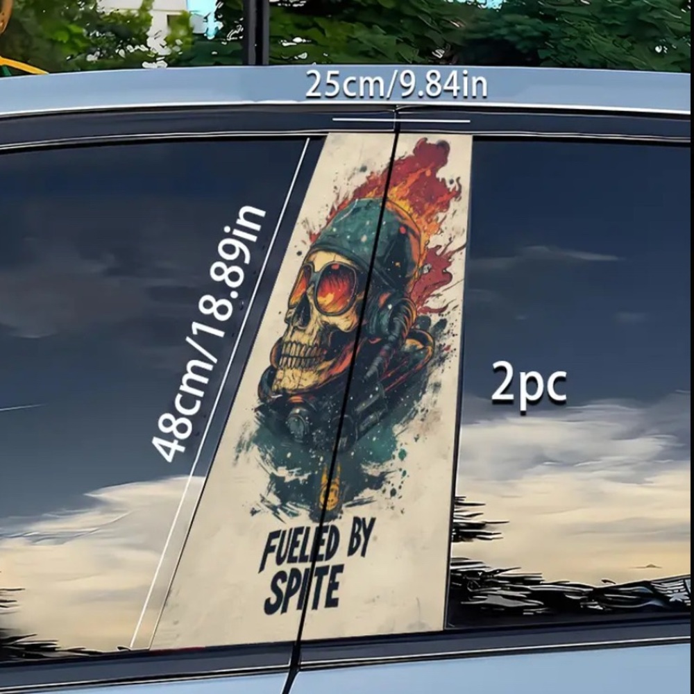 Skull Car Window Decals - 2pc - Picture 3 of 7